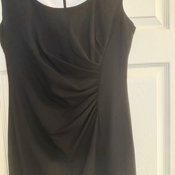 Calvin Klein Cocktail Dress Sz 8 Black LBD Career Ruched Little Black Dress EUC - Picture 7 of 16